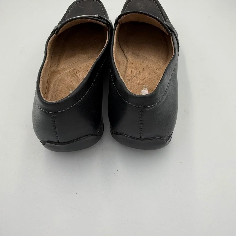 Naturalizer Certainty Black Leather Buckle Loafers Womens Size 6M Square Toe